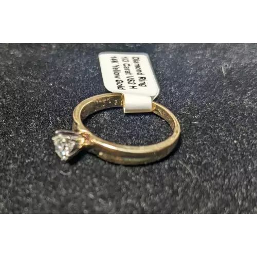 Gold 14k Ring , with small Diamond