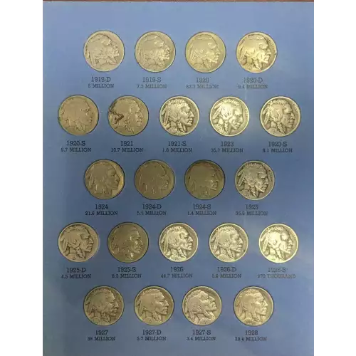 Nickel Five Cent Pieces-Complete Set Indian Head or Buffalo (3)