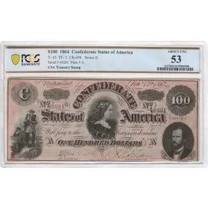 $100   Issues of the Confederate States of America CS-65