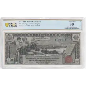 $1 1896 Small Red with rays Silver Certificates 224