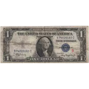 $1 1935-A blue seal. Small Silver Certificates 1610