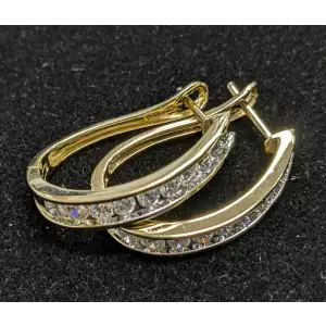 1 Carat Chanel Set Diamond and Gold Hoop Earrings 14k 4.1g (3)