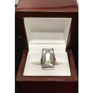 14k Gold Large 1.7mm X  2.9mm Emerald Cut Aquamarine Cocktail Ring (5)