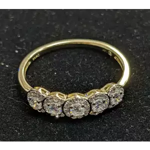 Diamond Cluster 14k Gold Ring 14k .50 Carat Size 10 Stunning (2)