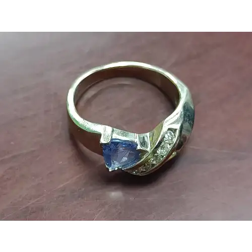 Tanzanite and Diamonds White Gold Ring 14k 4.0g Size 5 (2)