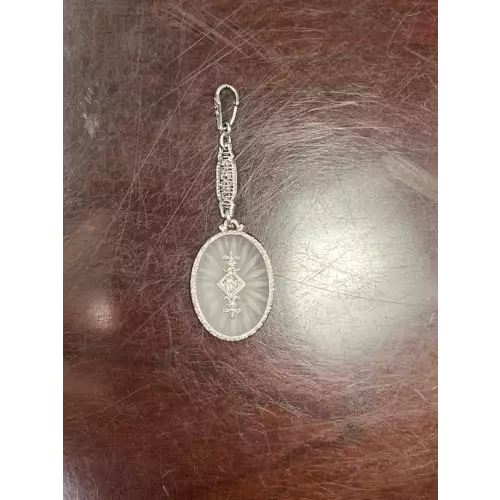 Vintage Diamond 14K White Gold Pendant 