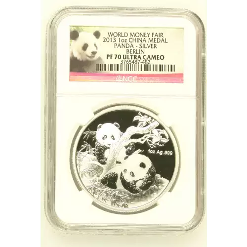 World Money Fair 2013 1 oz China Medal Panda - Silver (2)