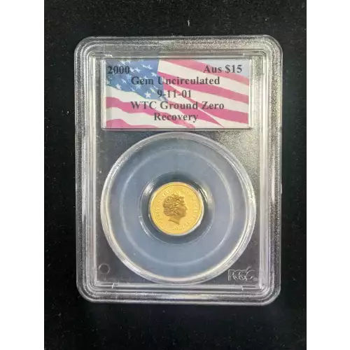 World Trade Center Ground Zero Recovered Australian 1/10 Gold Kangaroo